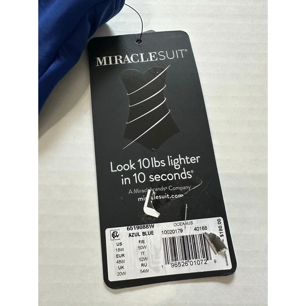 Miraclesuit Oceanus‎ Swimsuit 18W Azul Blue Slimming One Piece 6519088W